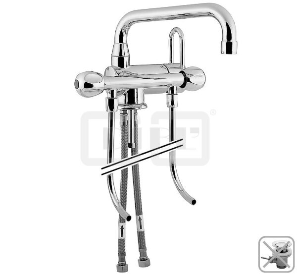 DIBLmed Einhebel-Spülthekenbatterie für zwei Spülbecken, ohne Ablaufzubehör