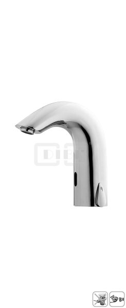 DIBLmed Infrarot-Elektronik Waschtischbatterie, mit manueller Temperatureinstellung für Kalt- und Warmwasseranschluss, mit automatischer 24-Stunden Hygiene-Spülung zur thermischen Desinfektion