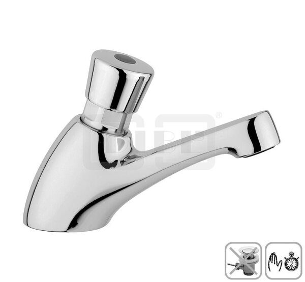 DIBLmed Vandalensicheres Selbstschluss-Waschtisch-Standventil, für Kaltwasser oder für bereits vorgemischtes Wasser, ohne Laufzeiteinstellung