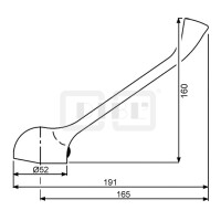DIBLfix Messingguss-Spezial-Griffhebel zur Serie DIBLmed passend zur Kartuschengröße Ø 40 mm und Ø 42 mm