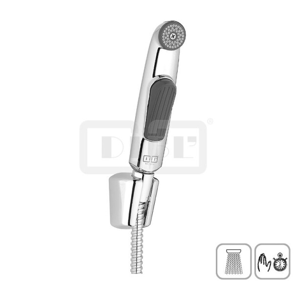 DIBLfit Spezial-Brauseset mit Selbstschluss-Handbrause, Wandbrausehalter, Brauseschlauch