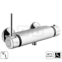 DIBLmed Thermostat-Brausebatterie zur Aufputzmontage, mit Spezial-Griffhebel, Brauseabgang unten ½" Außengewinde