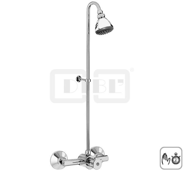 DIBLmed Selbstschluss-Brausebatterie zur Aufputzmontage, Brauseabgang oben, mit Temperatureinstellung für Kaltwasser oder Warmwasser, ohne Laufzeiteinstellung