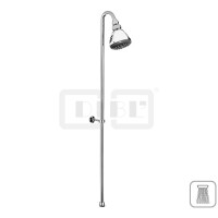 DIBLfit Messing-Brause-Steigrohr Ø 14 mm x 936 mm, mit variabler Wandhalterung und mit Einstrahl-Antikalk-Kopfbrause