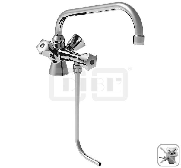 DIBLmed Zweigriff-Spülthekenbatterie für ein Spülbecken, ohne Ablaufzubehör