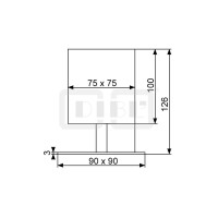 DIBLaccessoires Eckiger Messing-Stand-Zahnputzbecher, mit handgefertigtem Keramik-Becher