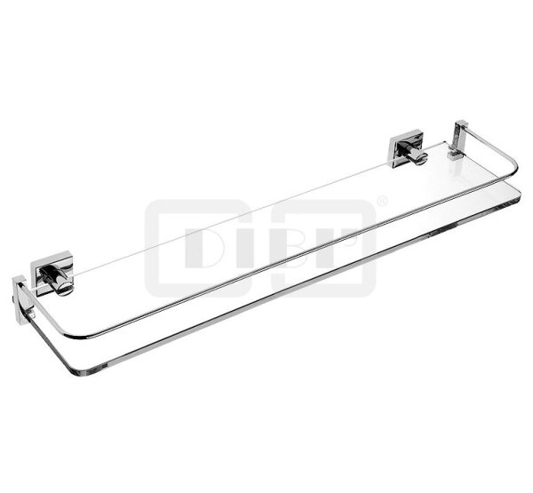 DIBLaccessoires Waschtisch-Wand-Kristallglas-Ablage 600 mm, mit Messing-Wandkonsolen