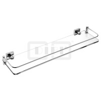 DIBLaccessoires Waschtisch-Wand-Kristallglas-Ablage 600 mm, mit Messing-Wandkonsolen