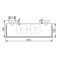 DIBLaccessoires Waschtisch-Wand-Kristallglas-Ablage 600 mm, mit Messing-Wandkonsolen