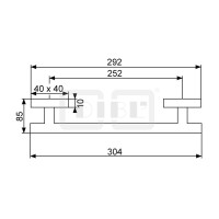 DIBLaccessoires Eckiger Messing-Badewannen-Haltegriff 300 mm