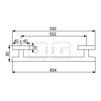 DIBLaccessoires Eckiger Messing-Badetuchhalter 600 mm