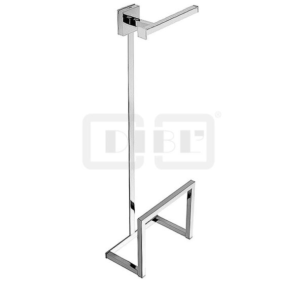 DIBLaccessoires Eckiger Messing-Toilettenpapierhalter ohne Deckel, mit integriertem, eckigem Zeitschriftenhalter