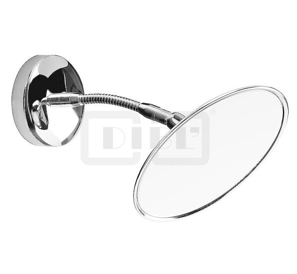 DIBLaccessoires Runder Rasierspiegel bzw. Kosmetikspiegel zur Wandmontage, mit 3-facher Vergrößerung, mit Flexarm