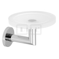 DIBLaccessoires Messing-Wand-Seifenhalter, mit Kristallglas-Seifenschale
