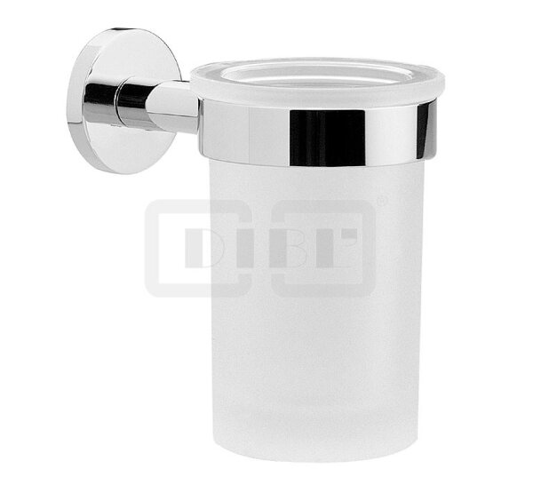 DIBLaccessoires Messing-Wand-Zahnputzbecher, mit Kristallglas-Becher
