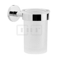 DIBLaccessoires Messing-Wand-Zahnputzbecher, mit Kristallglas-Becher