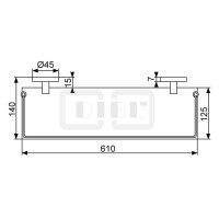 DIBLaccessoires Waschtisch-Wand-Kristallglas-Ablage 600 mm, mit Messing-Wandkonsolen