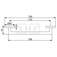 DIBLaccessoires Messing-Badetuchhalter 800 mm