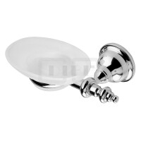 DIBLaccessoires Retro-Messing-Wand-Seifenhalter, mit Kristallglas-Seifenschale