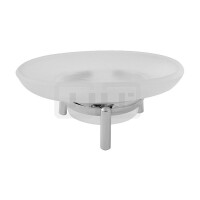 DIBLaccessoires Retro-Messing-Stand-Seifenhalter, mit Kristallglas-Seifenschale