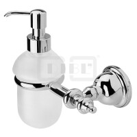 DIBLaccessoires Retro-Messing-Wand-Flüssigseifenspender, mit Kristallglas-Behälter
