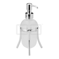 DIBLaccessoires Retro-Messing-Stand-Flüssigseifenspender, mit Kristallglas-Behälter