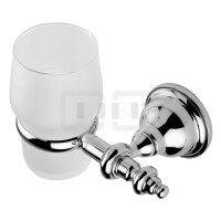 DIBLaccessoires Retro-Messing-Wand-Zahnputzbecher, mit Kristallglas-Becher