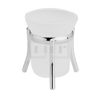 DIBLaccessoires Retro-Messing-Stand-Zahnputzbecher, mit Kristallglas-Behälter