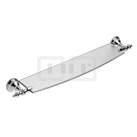 DIBLaccessoires Retro-Waschtisch-Wand-Kristallglas-Ablage 600 mm, mit Messing-Wandkonsolen