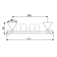 DIBLaccessoires Retro-Messing-Badetuchhalter 600 mm