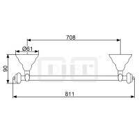 DIBLaccessoires Retro-Messing-Badetuchhalter 800 mm