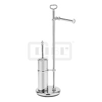 DIBLaccessoires Retro-Messing-Standkombination, mit Toilettenbürstengarnitur und Toilettenpapierhalter ohne Deckel