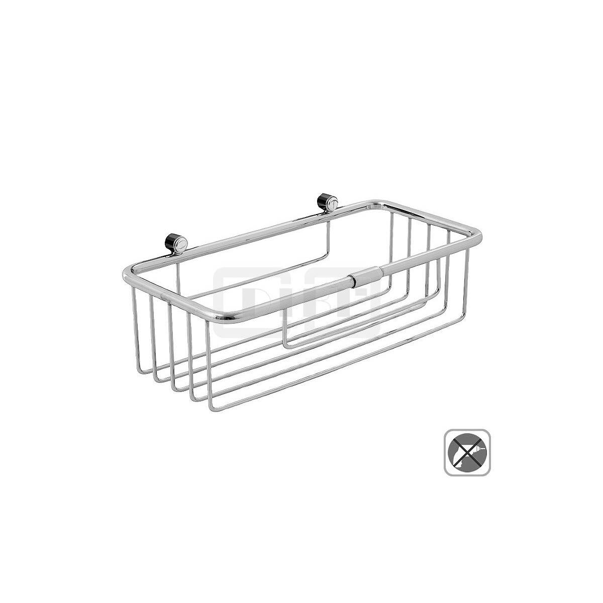 DIBLaccessoires Gerader Messing-Duschkorb 250 mm x 120 mm x 