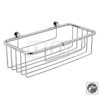 DIBLaccessoires Gerader Messing-Duschkorb 250 mm x 120 mm x 80 mm, zum Kleben - keine Wandbohrung notwendig