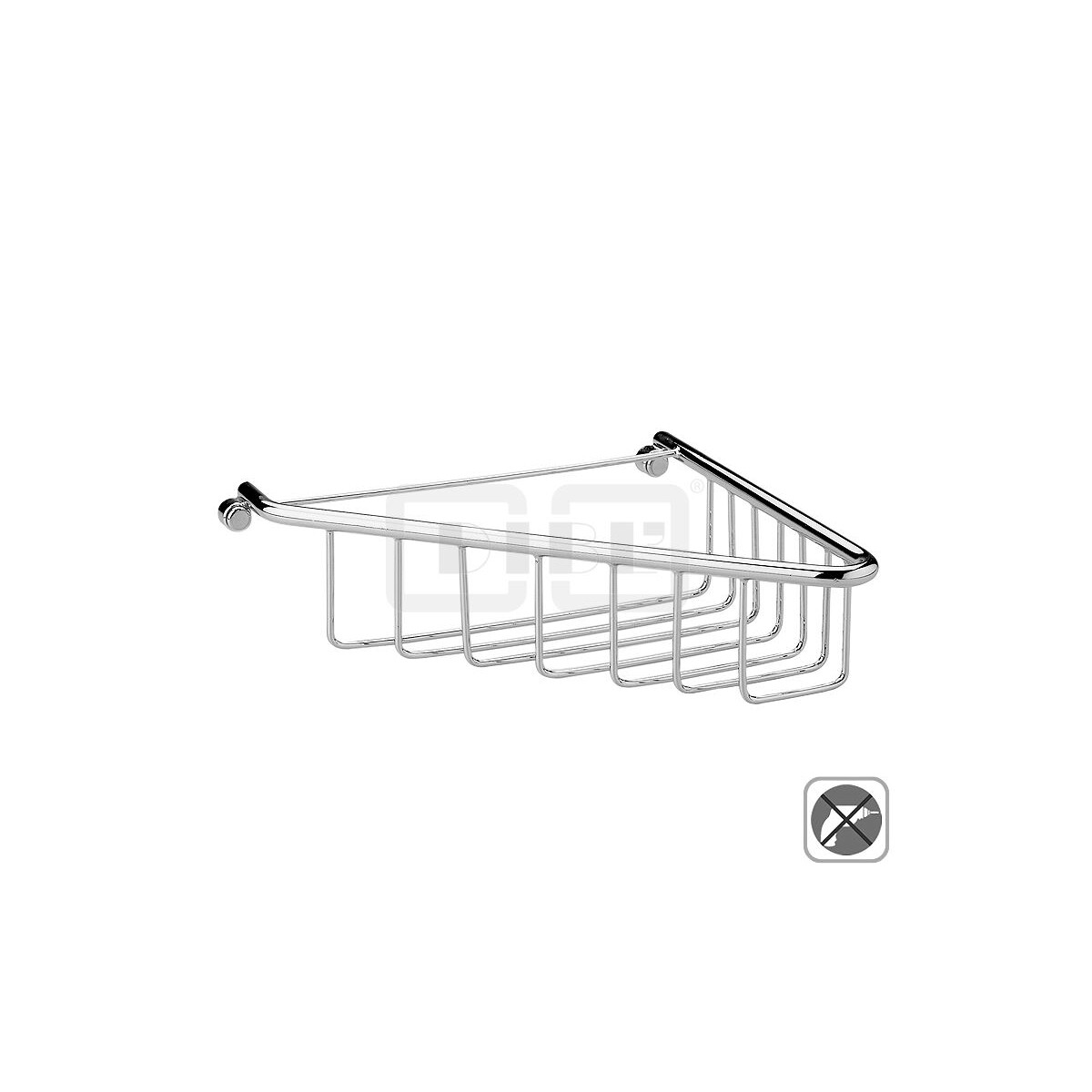 DIBLaccessoires Messing-Eck-Duschkorb 210 mm x 180 mm x 50 m
