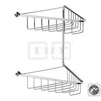 DIBLaccessoires Messing-Eck-Duschkorb 200 mm x 120 mm x 290 mm, zum Kleben - keine Wandbohrung notwendig