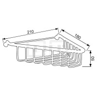 DIBLaccessoires Messing-Eck-Duschkorb 210 mm x 180 mm x 50 mm