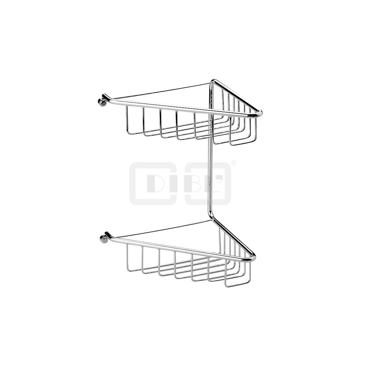 DIBLaccessoires Messing-Eck-Duschkorb 200 mm x 120 mm x 290 