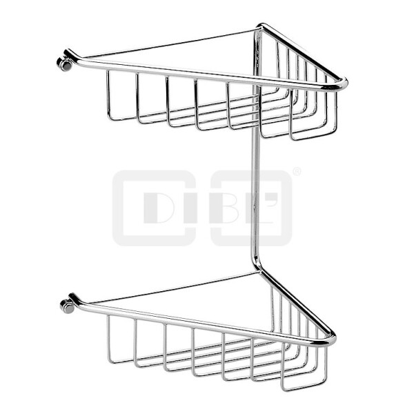 DIBLaccessoires Messing-Eck-Duschkorb 200 mm x 120 mm x 290 mm