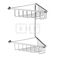 DIBLaccessoires Messing-Eck-Duschkorb 200 mm x 120 mm x 290 mm