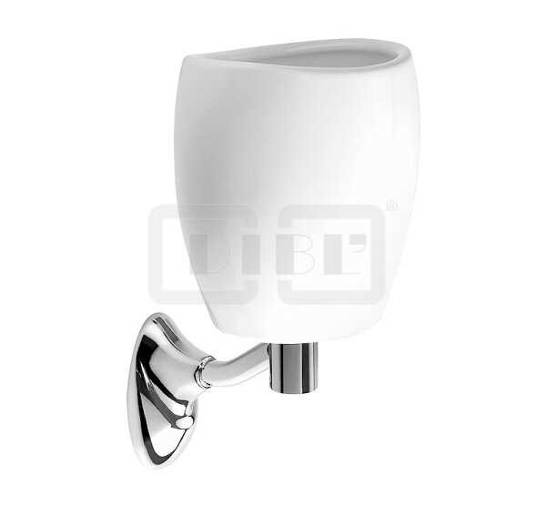 DIBLaccessoires Messing-Wand-Zahnputzbecher, mit handgefertigtem Keramik-Becher