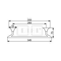 DIBLaccessoires Messing-Badewannen-Haltegriff 300 mm