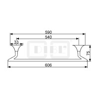 DIBLaccessoires Messing-Badetuchhalter 600 mm