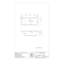 Rechteckwanne Modell Aruba, 171 x 75 x 45 cm, weiß