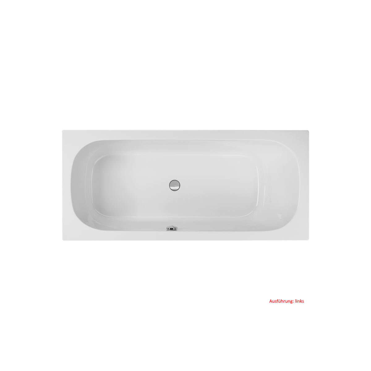 Rechteckwanne Modell Aruba, 171 x 75 x 45 cm, edelweiß