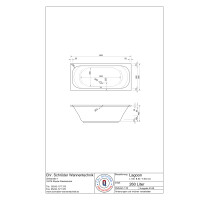 Rechteckwanne Lagoon, 180 x 80 x 49 cm, ebony matt