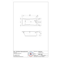 Rechteckbadewanne Andorra, 160 x 75 x 45 cm, weiß