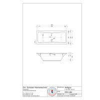 Rechteckbadewanne Antigua, 180 x 80 x 44,5 cm, weiß