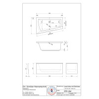 Schürze zur Raumsparwanne Lara 160, links, weiß Bauhöhe inkl. Badewanne 64 cm