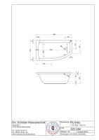 Raumsparwanne Flo, 150 x 85 x 45,5 cm, weiß, links